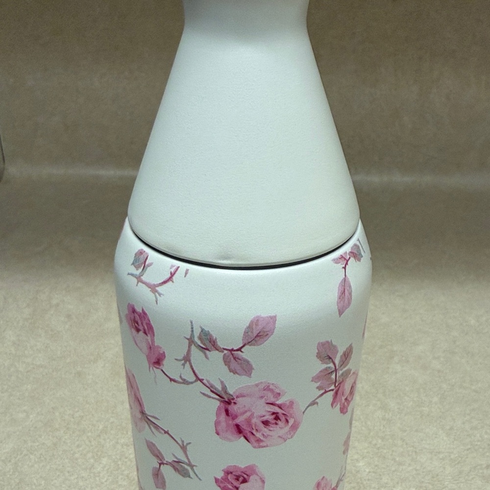 Love Shack Fancy Stanley White Bottle with Pink Floral Pattern - Picture 4 of 7